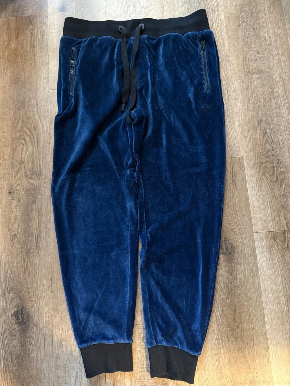 True Religion Velour Jogger Pants Dark Blue size Medium